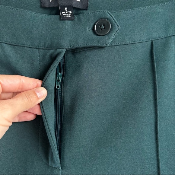 Betabrand | Frontseam Zipper Fly Green Women's Ankle Pants - Picture 5 of 9